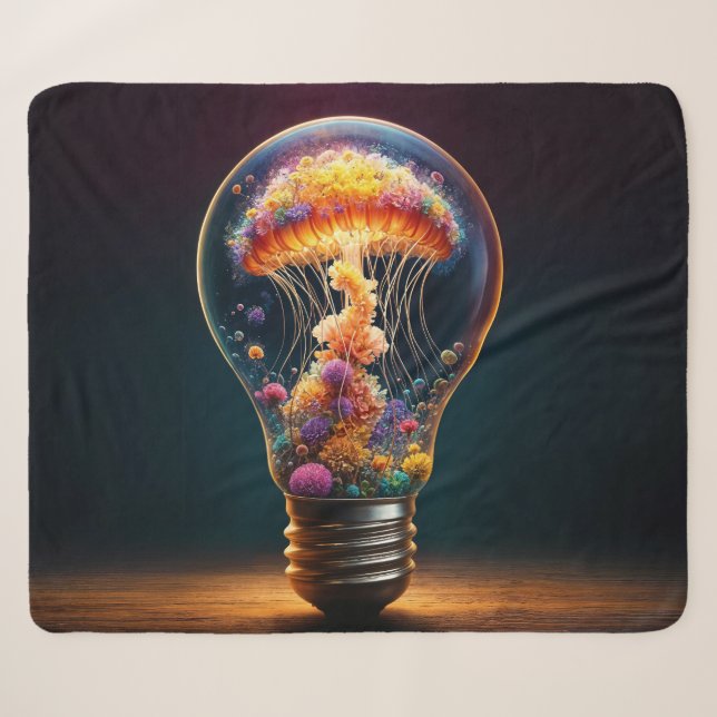 Fantasy glass bulb aquatic luminous creativity sherpa blanket (Front (Horizontal))