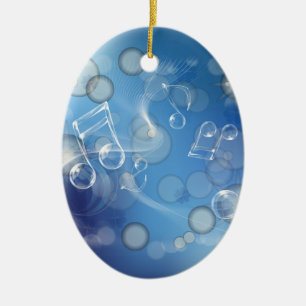 Fantasy Glass Music Notes Ceramic Ornament