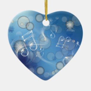 Fantasy Glass Music Notes Ceramic Ornament