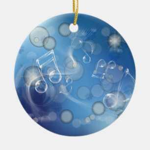 Fantasy Glass Music Notes Ceramic Ornament