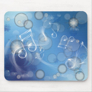 Fantasy Glass Music Notes Mouse Pad