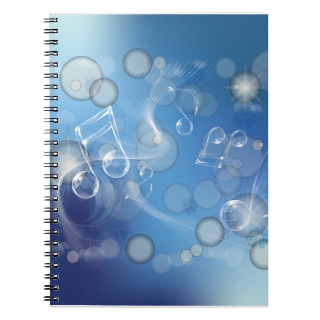 Fantasy Glass Music Notes Notebook (Front)