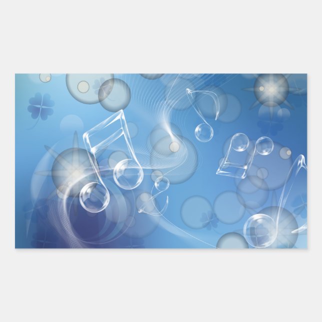 Fantasy Glass Music Notes Sticker (Front)