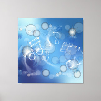Fantasy Glass Music Notes Wrapped Canvas