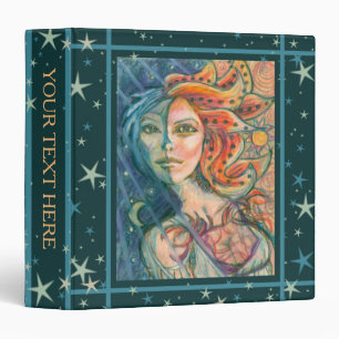 Fantasy Goddess Binder with Moon Sun and Stars
