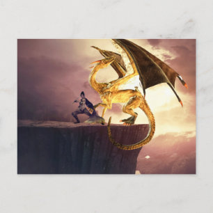 Fantasy Gold Dragon Postcard
