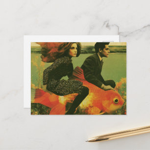 Fantasy Goldfish Couple Travel Postcard