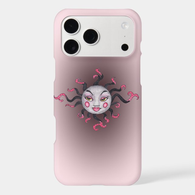 Fantasy Gothic Black Pink Sun Goddess Face (Back)