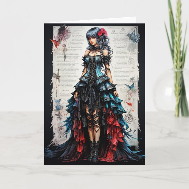 Fantasy Gothic Girl Greeting Card (Front)