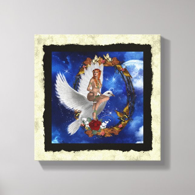 Fantasy Gothic Nymph on Dove Canvas Print (Front)