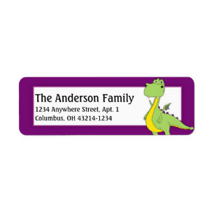 Fantasy Green Dragon Return Address Labels d3