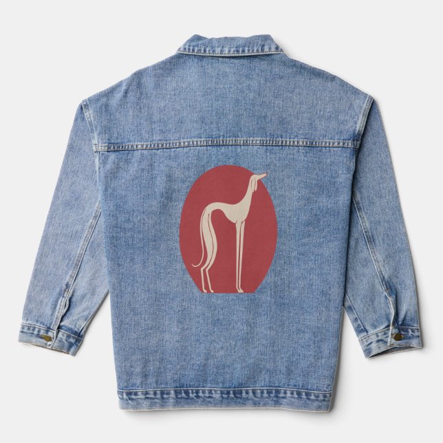 Fantasy Greyhound 1928 for Dog Lovers Denim Jacket (Back)