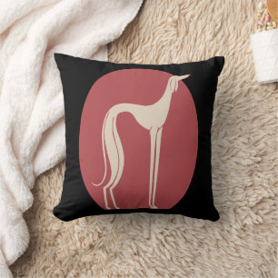 Fantasy Greyhound 1928 for Dog Lovers Throw Pillow