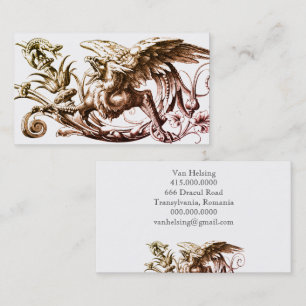 Fantasy Grotesque Gryphon Or Griffin Business Card