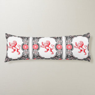 Fantasy Heraldry Lion Frame on Body Pillow