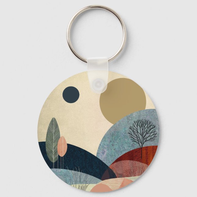 Fantasy Hills Landscape Keychain (Back)