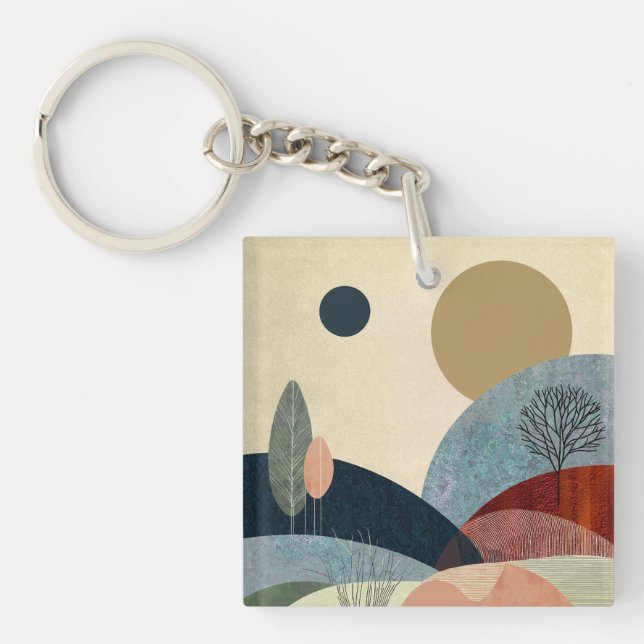 Fantasy Hills Landscape Keychain (Front)