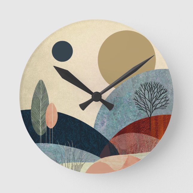 Fantasy Hills Landscape Round Clock (Front)