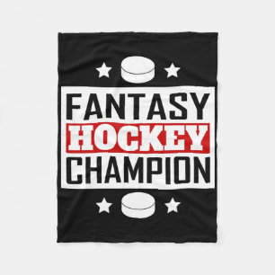 Fantasy Hockey Champion Retro Style Fleece Blanket