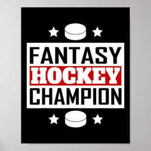 Fantasy Hockey Champion Retro Style Poster