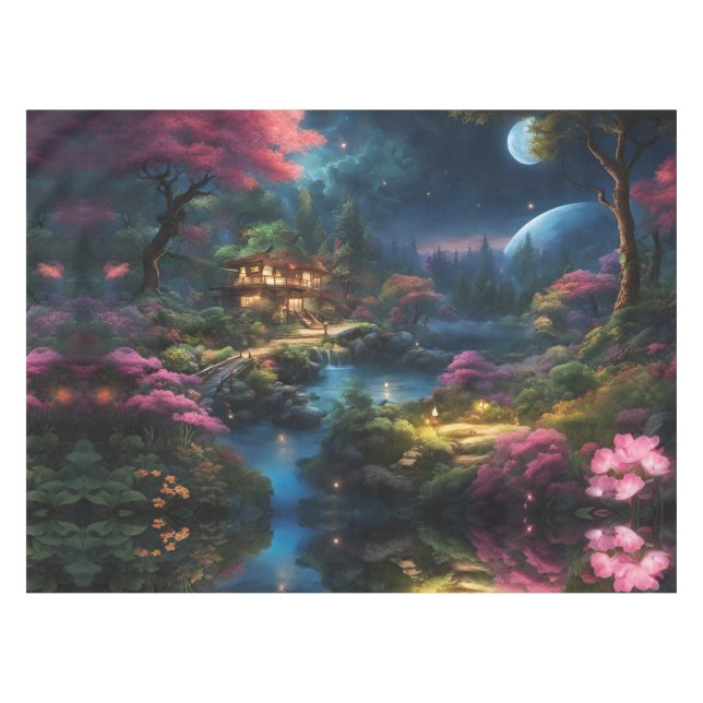 Fantasy Home and Garden Tablecloth (Front (Horizontal))