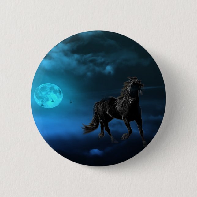 Fantasy horse 2 inch round button (Front)