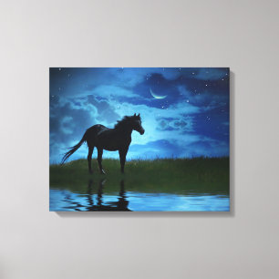 Fantasy Horse and Moon Fine Art Photography Canvas Print