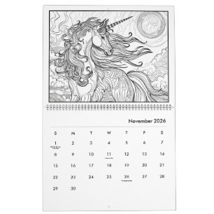 Fantasy Horse Coloring Calendar