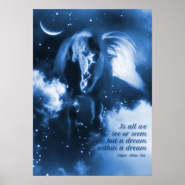 Fantasy  Horse Edgar Allan Poe Poster (Front)