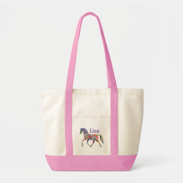 Fantasy Horse Monogram Tote Bag (Front)