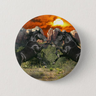 Fantasy Horses: Black Magic 2 Inch Round Button