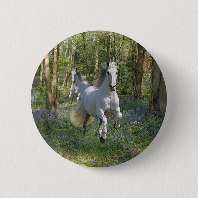 Fantasy Horses: Bluebell Wood 2 Inch Round Button (Front)