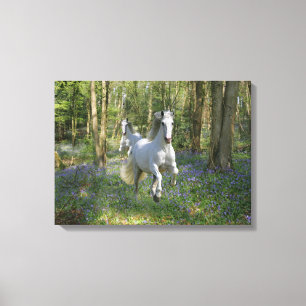 Fantasy Horses: Bluebell Wood Canvas Print