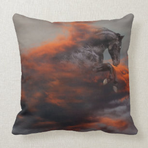 Fantasy Horses: Clouds Throw Pillow