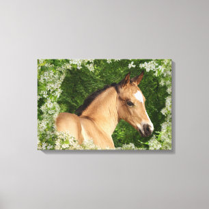 Fantasy Horses: Flowers Canvas Print
