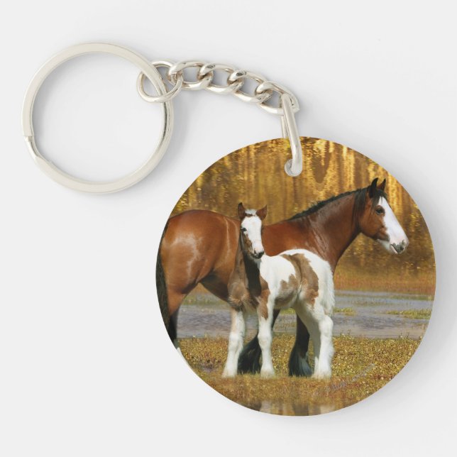Fantasy Horses: Mare & Foal Keychain (Front)