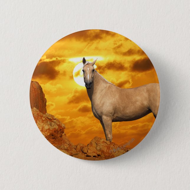 Fantasy Horses: Mountain 2 Inch Round Button (Front)