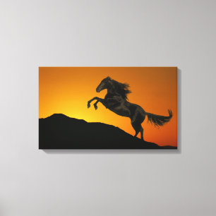 Fantasy Horses: Mountain Sunset Canvas Print