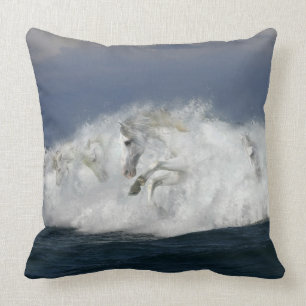 Fantasy Horses: Sea Throw Pillow
