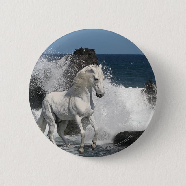 Fantasy Horses: Southern Seas 2 Inch Round Button (Front)