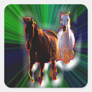 Fantasy Horses Square Sticker