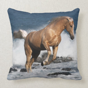 Fantasy Horses: Summer Splash Throw Pillow