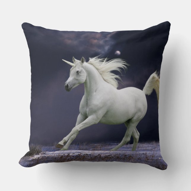 Fantasy Horses: Unicorn Throw Pillow (Front)
