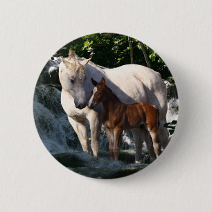 Fantasy Horses: Waterfall 2 Inch Round Button