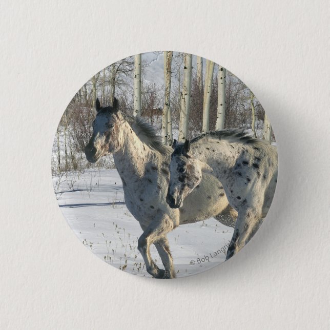 Fantasy Horses: Winter Wonderland 2 Inch Round Button (Front)