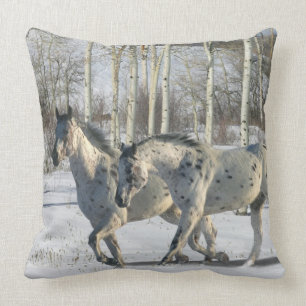Fantasy Horses: Winter Wonderland Throw Pillow