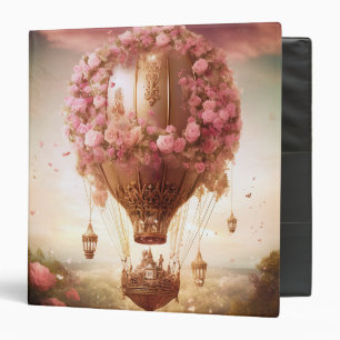 Fantasy Hot Air Balloon Pink Gold Binder