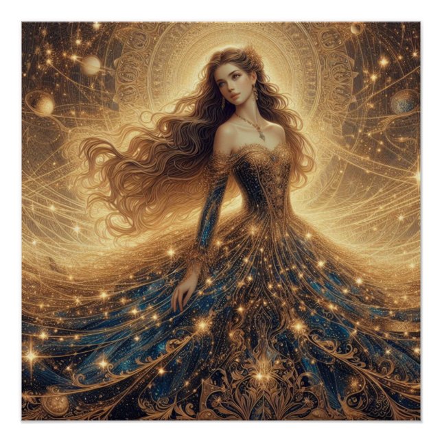 Fantasy illustration of princess poster (Front)