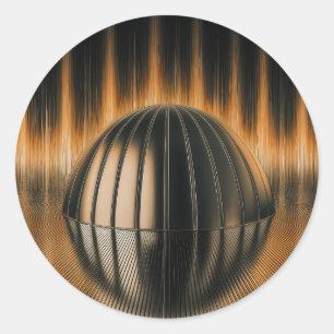 Fantasy Image Bronze Halfdome On Reflected Surface Classic Round Sticker