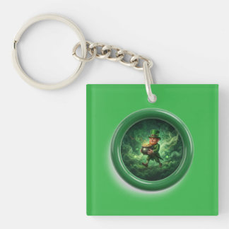 Fantasy Image Leprechaun Carrying Pot Of Gold Keychain